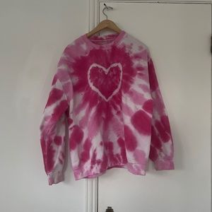 Pink tie dye sweater
